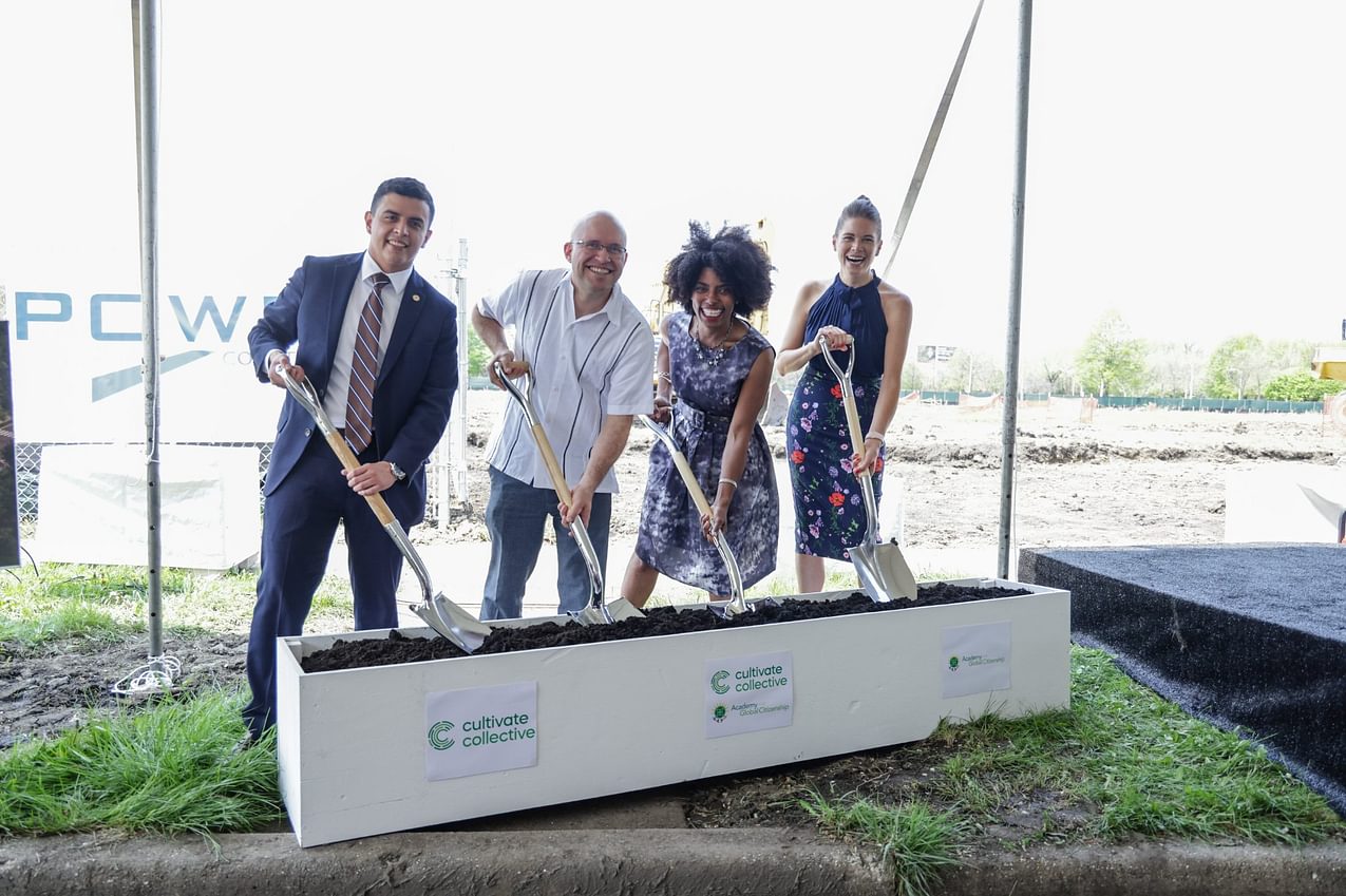 Groundbreaking ceremony at the Cultivate Collective site