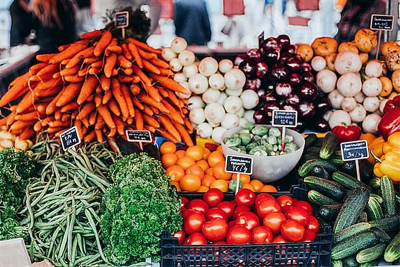 A marketplace of vibrant fresh produce